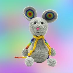 rainbow pride mouse gay pride toy plush, transgender pride mouse doll lesbian wedding gift