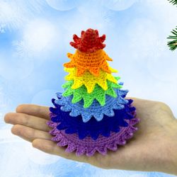 rainbow christmas tree, christmas tree decor, christmas tree figurine, winter table decor