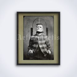 electric chair execution electroshock torture photo printable art print poster digital download