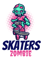 zombie riding skate cute zombie design