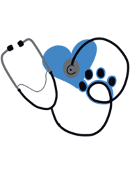 vet med stethoscope paw