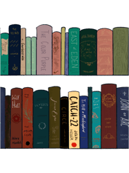 colorful bookshelf books pattern