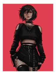 goth mikasa photographic print