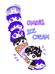 omori game fan art tshirt - omori ice cream