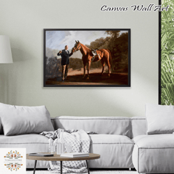 tony soprano & pie-oh-my wall art canvas, tony with a horse painting print, the sopranos show  v2