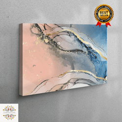 living room wall art, canvas wall art, canvas gift, blue pink marble, marble art canvas, contemporary canvas canvas,