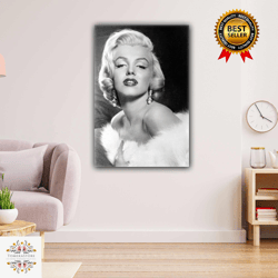 marilyn monroe black and white photography roll up canvas, stretched canvas art, framed wall art painting