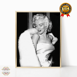marilyn monroe famous movie actress print black and white retro vintage luxury fashion photography canvas framed printed