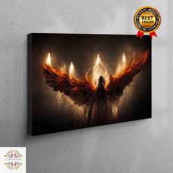 modern canvas, large wall art, abstract wall art, angel canvas decor, personalized teacher gift, lucifer with glowing fi