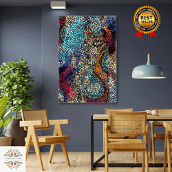 mosaic wall art, colorful wall decor, abstract canvas wall art, roll up canvas, stretched canvas art, framed wall art pa