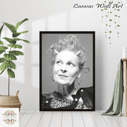vivienne westwood famous punk fashion icon print black and white retro vintage funny photography canvas framed printed t