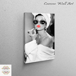 wall art canvas, living room wall art, canvas print, woman art canvas, modern canvas print, abstract 3d canvas, lip art,