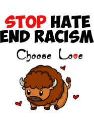 choose love  stop hate  end racism  bison