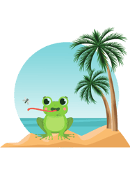 frog at the beach design