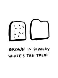 brown is savoury whites the treat