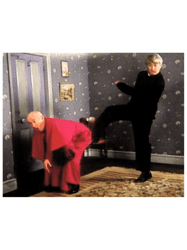 father ted - framed picture of bishop brennan being kicked up the arseclough - clouds