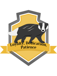 loyalty dedication patience potterhead emblem