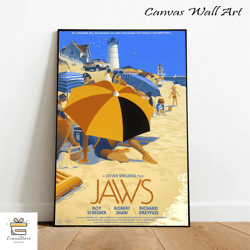 jaws canvas, canvas wall art, rolled canvas print, canvas wall print, movie canvas