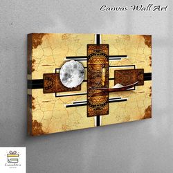 large canvas, 3d canvas, wall art, ethnic moon landscape, african art, abstract canvas decor, moon landscape art,