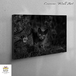 large canvas, canvas print, 3d canvas, black cat photo print, cat lover gift printed, black cat canvas, black canvas,