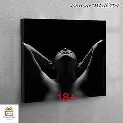 large wall art, canvas art, large canvas, sensual wall art, sexy art canvas, erotic woman canvas decor, black artwork, m