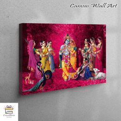 large wall art, wall art, 3d wall art, radha krishna artwork, hindu gift art canvas, radha krishna canvas art, famous ca