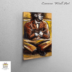 large wall art, wall art, canvas gift, african man painting, abstract man printed, african man canvas, man canvas canvas