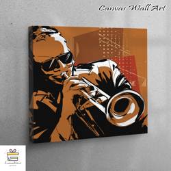 large wall art, wall art, canvas home decor, jazz trumpets, jazz trumpets artwork, music art canvas, jazz music canvas g