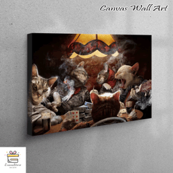 living room canvas, personalized gifts, cat artwork, modern wall art, cats canvas decor, christmas decor, play room wall