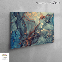 living room wall art, canvas gift, canvas decor, green and blue marble, blue marble canvas canvas, marble canvas,