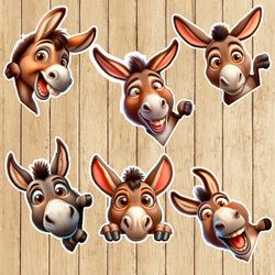 peeking donkey clipart, peeking donkeys clip art, peeking donkeys, donkey sticker instant download, svg