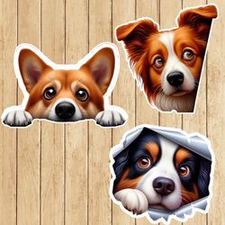 peeking dog clipart ,peeking dogs clip art, peeking dogs, dog sticker instant download, svg