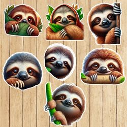 peeking sloth clipart, peeking sloths clip art, sloth sticker, peeking sloth instant download, svg