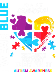 autism i wear blue for my grandson autism awareness grandma grandpa neurodiverse