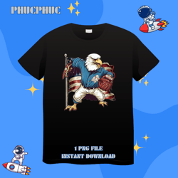 eagle playing baseball design 4th of july baseballpng, png for shirt, png files for sublimation, digital download, print