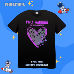 epilepsy awareness im a warrior heart butterflypng, png for shirt, png files for sublimation, digital download, printabl