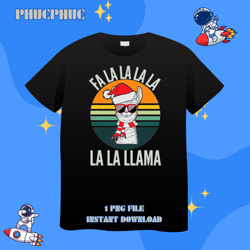 fa la la llama christmas vintage retro gifts for men womenpng, png for shirt, png files for sublimation, digital downloa