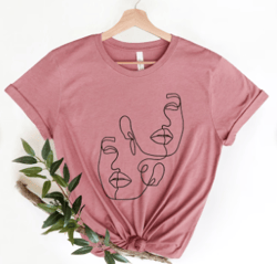 abstract face line art shirt, abstract drawing shirt, drawing shirt, face drawing shirt, face line art shirt, minimalist