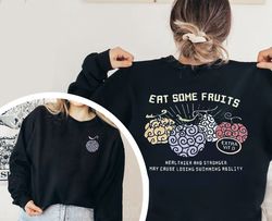 devil eat some fruits t-shirt, healthier and stronger sweatshirt 2 sided, sarcastic saying graphic tee