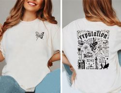butterfly version reputatioon sweatshirt, reputatioon shirt 2 sided, cute swiftiee sweatshirt, music lover