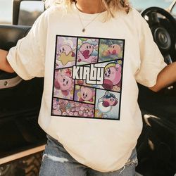 kirby gta style shirt, kirby shirt, kirby video game shirt, kirby family birthday shirt, funny kirby face sweatshirt