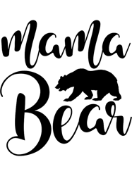 mama bear black and white