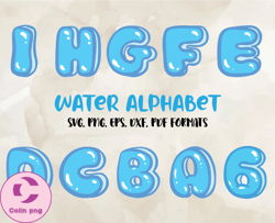 water letter alphabet font svg png, modern font, fonts for cricut, beauty font, font for t-shirts 09