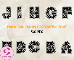 magic sun svg png font, modern font, fonts for cricut, beauty font, font for t-shirts 24