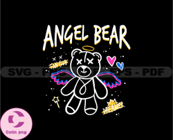 angel bear stretwear, teddy bear tshirt design, streetwear teddy bear png, urban, dtg, dtf 03