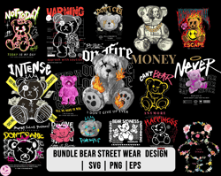 tshirt designs bundle, bear street wear design bundle, bikers design, urban tshirts, hip hop tshirt 15