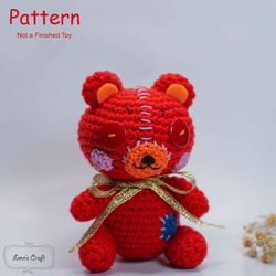 small cocomelon red bear crochet doll amigurumi pattern