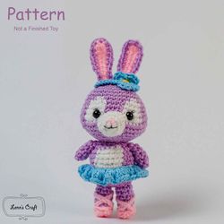 stella lou purple rabbit amigurumi crochet doll pattern