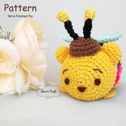 tsum tsum disney pooh honey bee crochet amigurumi doll pattern