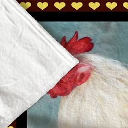 big rooster flannel blanket, gift square blanket soft and comfortable